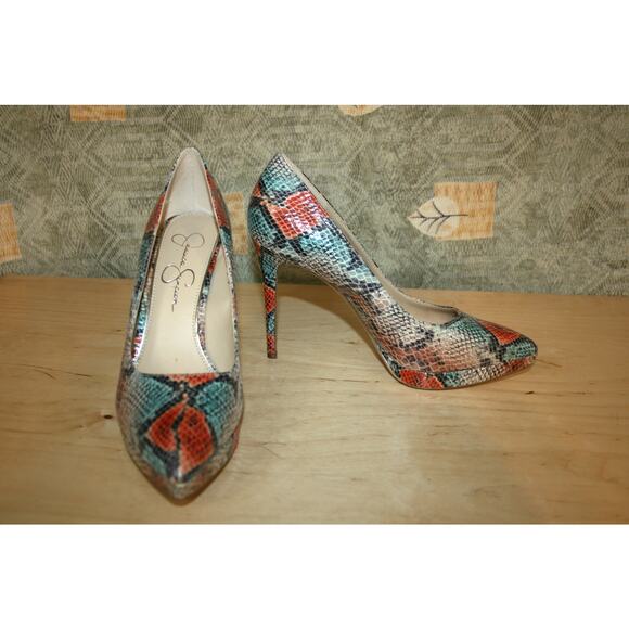 New Jessica Simpson Analista Multicolor Faux Reptile Pumps 8.5 / 39 - Picture 2 of 5